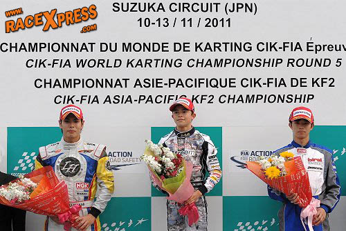 Nyck de Vries podium Wereldkampioen karting in de KF1